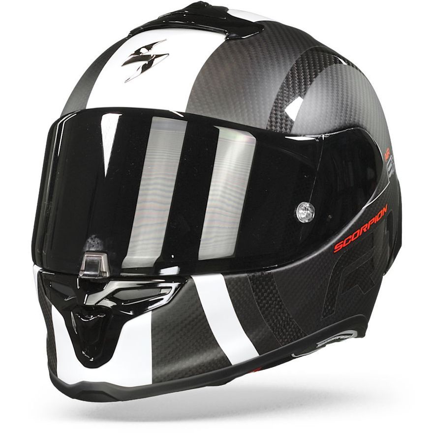 Buy Scorpion Exo-R1 Carbon Air Mg Matt Black-White Helmet Online