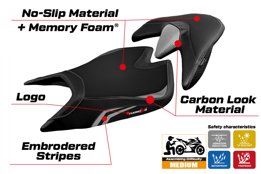 Tappezzeria Zuera Special Color Comfort System Seat Cover for Aprilia Tuono V4 1100 RR