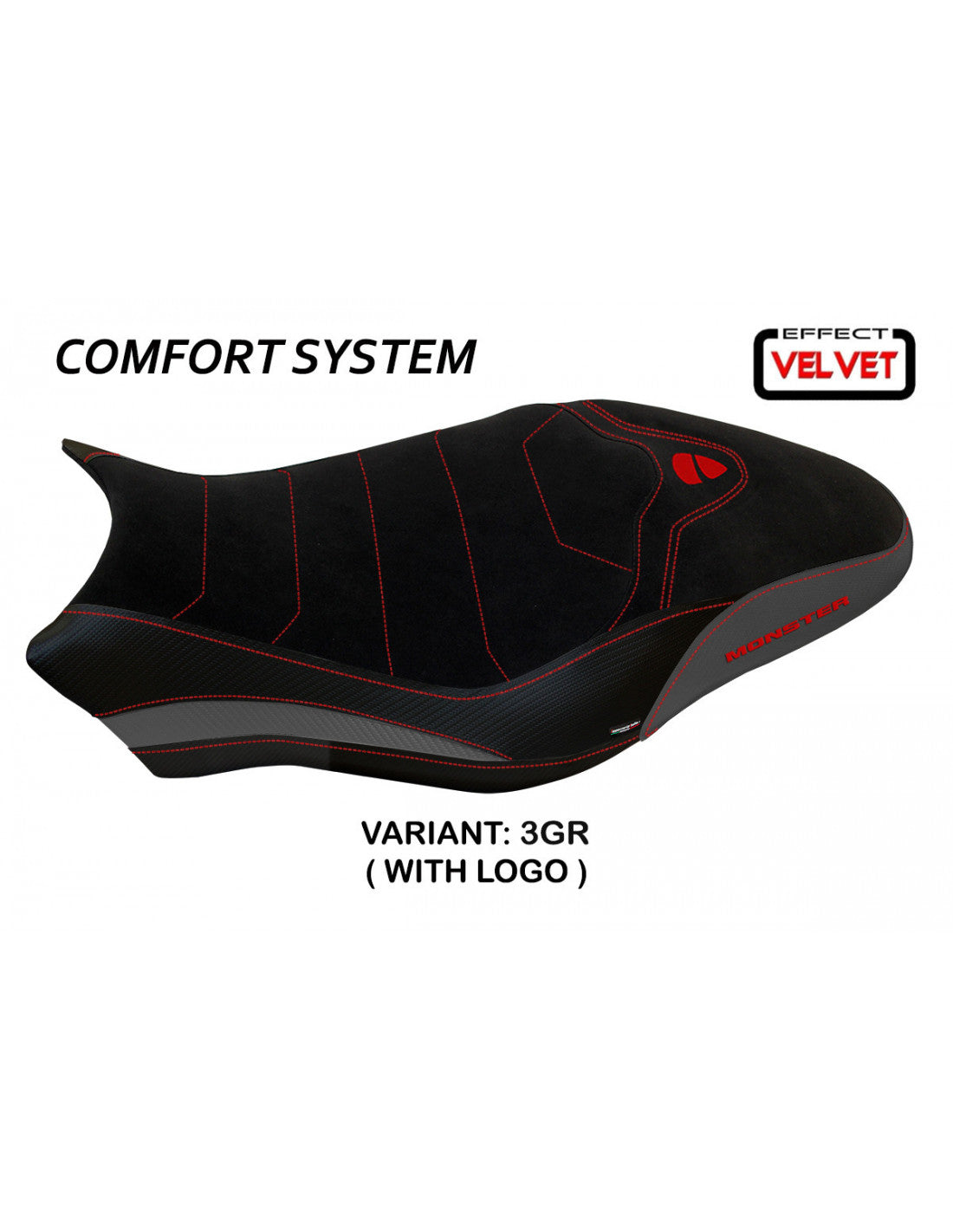 Tappezzeria Ovada 1 Velvet Comfort System Seat Cover for Ducati Monster 821