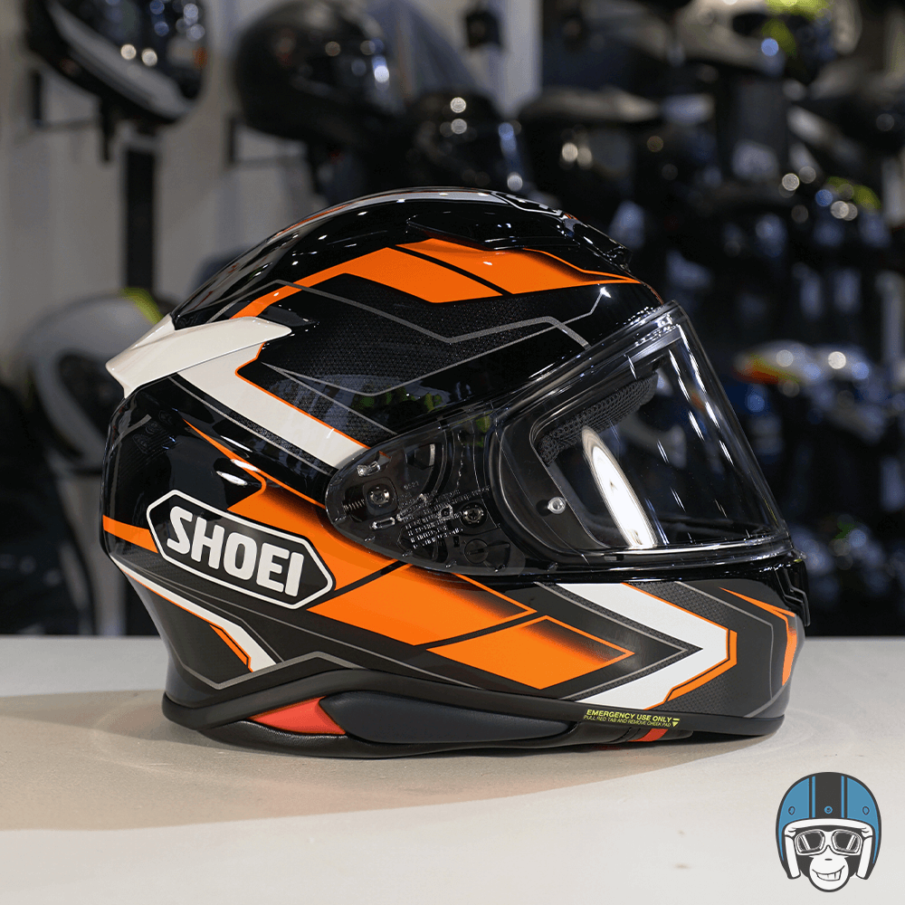 Shoei hot sale orange helmet