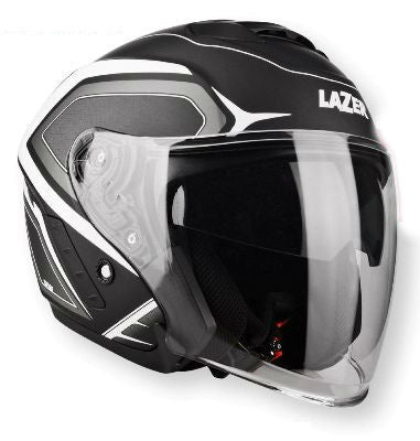 Buy Lazer Tango Black White Grey Open Face Helmet Online in India – superbikestore